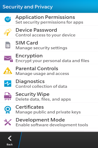 Blackberry password setup two