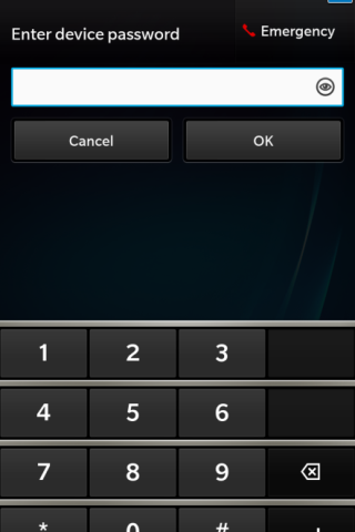 Blackberry password setup four